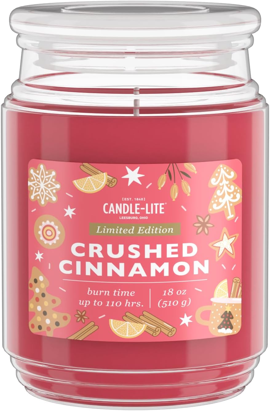 Candle-lite Scented Candles, Saltwater Lotus Fragrance, One 18 oz. Single-Wick Aromatherapy Candle with 110 Hours of Burn Time, White Color