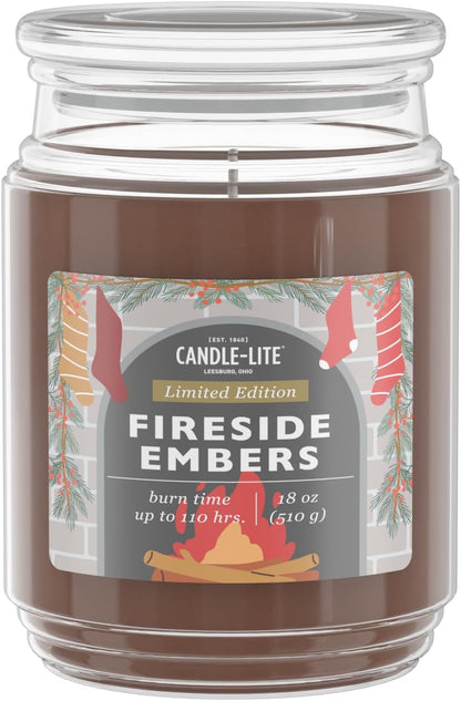 Candle-lite Scented Candles, Saltwater Lotus Fragrance, One 18 oz. Single-Wick Aromatherapy Candle with 110 Hours of Burn Time, White Color