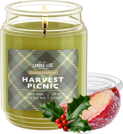Candle-lite Scented Candles, Saltwater Lotus Fragrance, One 18 oz. Single-Wick Aromatherapy Candle with 110 Hours of Burn Time, White Color