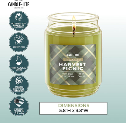 Candle-lite Scented Candles, Saltwater Lotus Fragrance, One 18 oz. Single-Wick Aromatherapy Candle with 110 Hours of Burn Time, White Color
