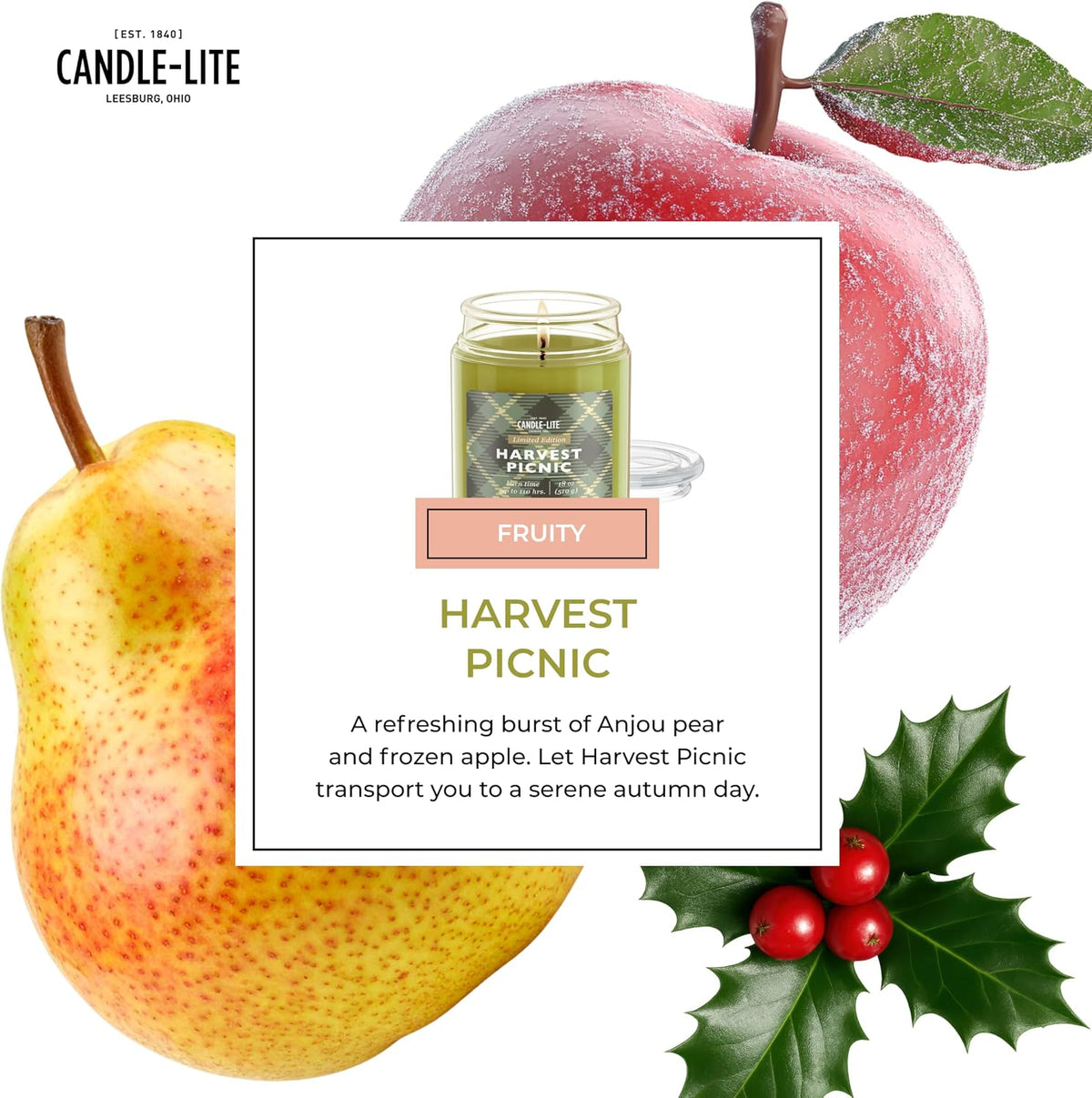 Candle-lite Scented Candles, Saltwater Lotus Fragrance, One 18 oz. Single-Wick Aromatherapy Candle with 110 Hours of Burn Time, White Color
