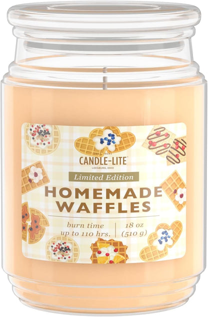 Candle-lite Scented Candles, Saltwater Lotus Fragrance, One 18 oz. Single-Wick Aromatherapy Candle with 110 Hours of Burn Time, White Color
