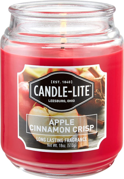 Candle-lite Scented Candles, Saltwater Lotus Fragrance, One 18 oz. Single-Wick Aromatherapy Candle with 110 Hours of Burn Time, White Color