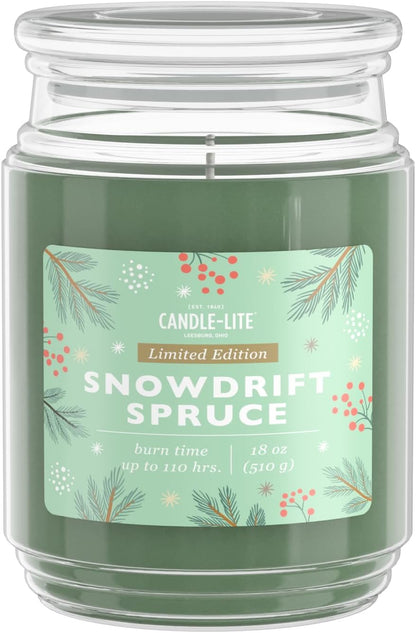 Candle-lite Scented Candles, Saltwater Lotus Fragrance, One 18 oz. Single-Wick Aromatherapy Candle with 110 Hours of Burn Time, White Color
