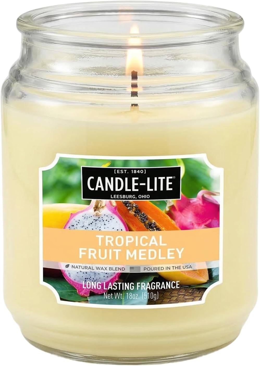 Candle-lite Scented Candles, Saltwater Lotus Fragrance, One 18 oz. Single-Wick Aromatherapy Candle with 110 Hours of Burn Time, White Color