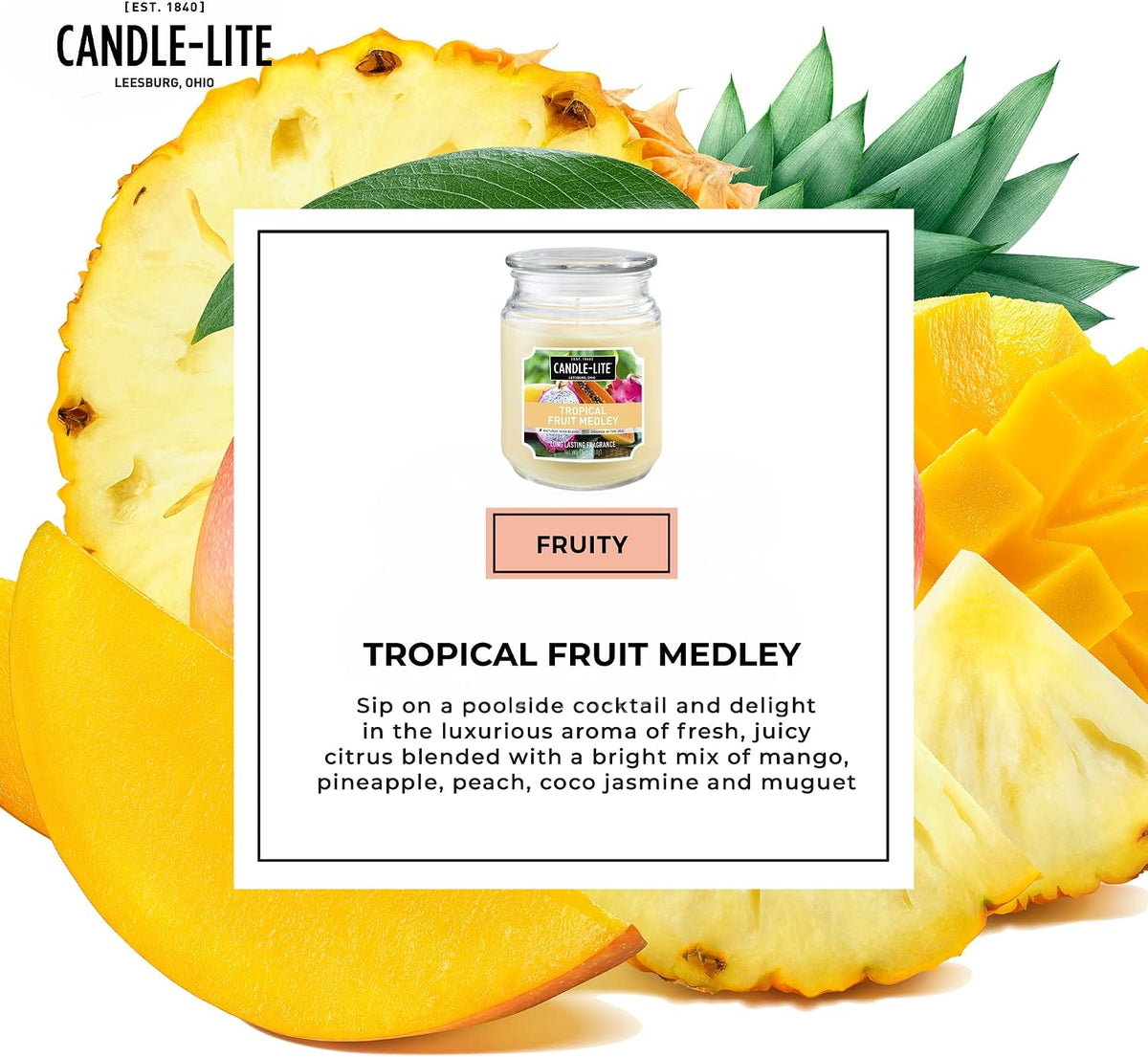 Candle-lite Scented Candles, Saltwater Lotus Fragrance, One 18 oz. Single-Wick Aromatherapy Candle with 110 Hours of Burn Time, White Color