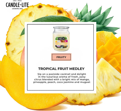 Candle-lite Scented Candles, Saltwater Lotus Fragrance, One 18 oz. Single-Wick Aromatherapy Candle with 110 Hours of Burn Time, White Color