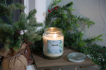 Candle-lite Scented Candles, Saltwater Lotus Fragrance, One 18 oz. Single-Wick Aromatherapy Candle with 110 Hours of Burn Time, White Color