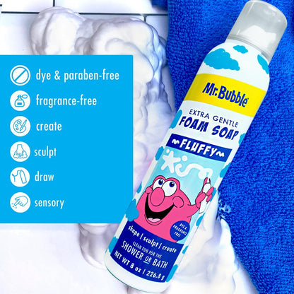 Extra Gentle Foam Soap - Fragrance Free Kids Hand and Body Wash 8OZ, Pack of 6