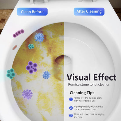 Pumice Stone Toilet Bowl Cleaner, Hard Water Stain Remover | 2Pack, with Long Handle,Removes Rings,Rust/Lime,Safe for Porcelain, For Toilet Brush/BBQ Grills/Sink/Pool/Bathroom.