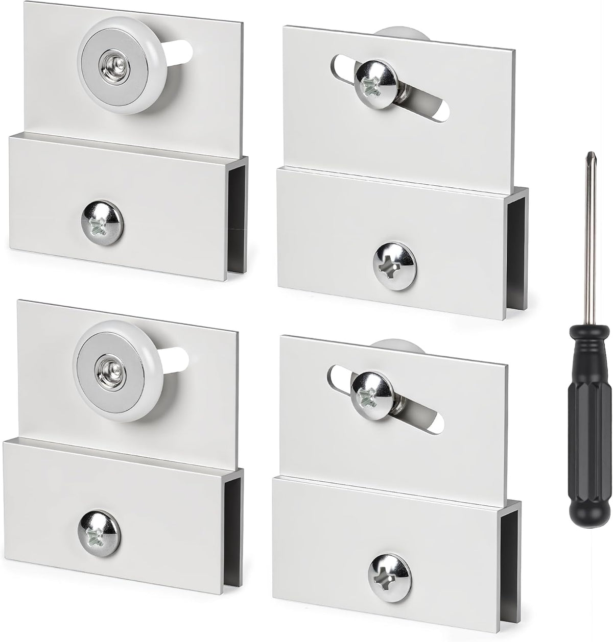 Shower Door Rollers,M 6054 Sliding Glass Door Rollers – Frameless Shower Doors Top Bracket Roller Assembly with 3/4” Shower Door Wheels, Ball Bearings, Chrome Aluminum for Sliding Glass Door