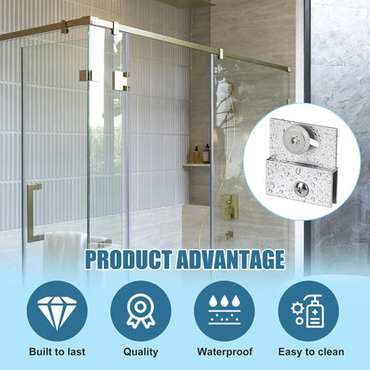 Shower Door Rollers,M 6054 Sliding Glass Door Rollers – Frameless Shower Doors Top Bracket Roller Assembly with 3/4” Shower Door Wheels, Ball Bearings, Chrome Aluminum for Sliding Glass Door