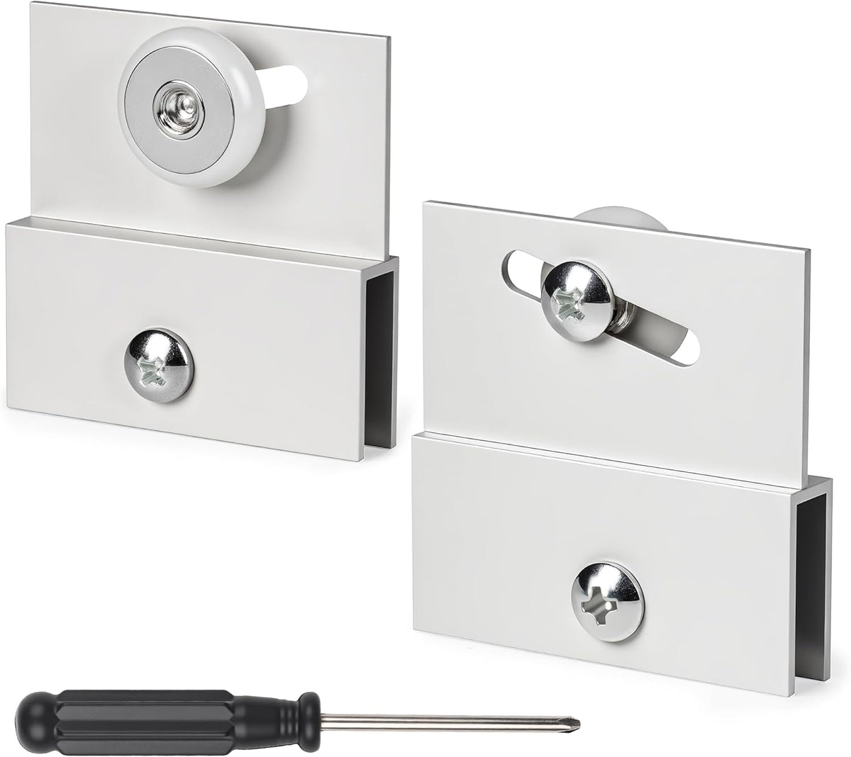Shower Door Rollers,M 6054 Sliding Glass Door Rollers – Frameless Shower Doors Top Bracket Roller Assembly with 3/4” Shower Door Wheels, Ball Bearings, Chrome Aluminum for Sliding Glass Door