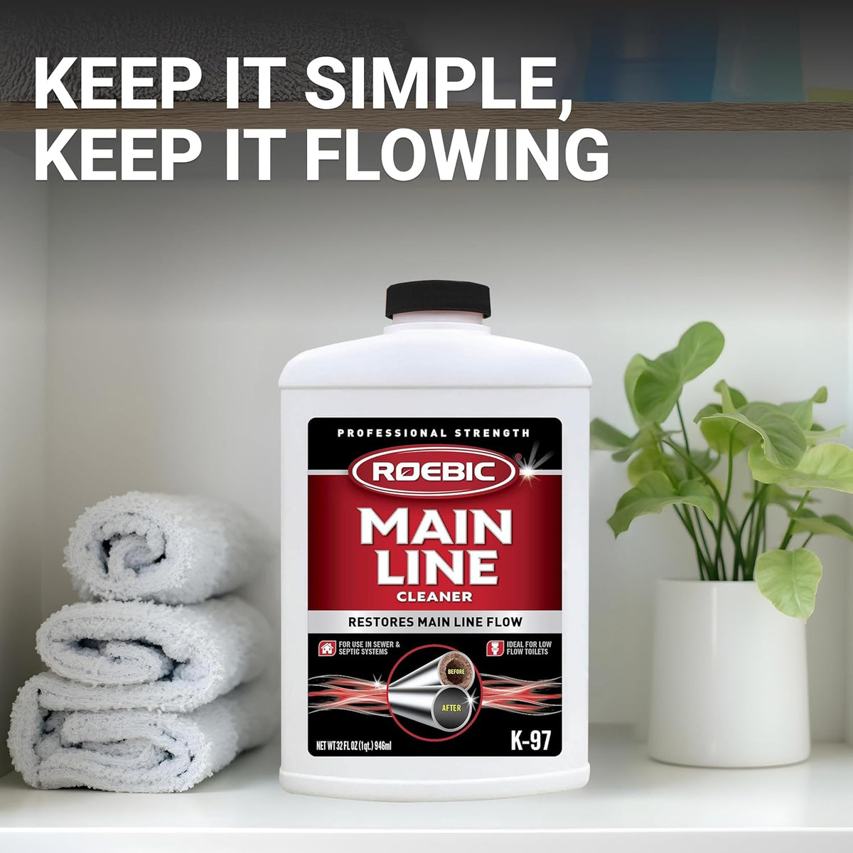 K-97 Main Line Cleaner with Bacteria & Enzymes, 32 fl oz