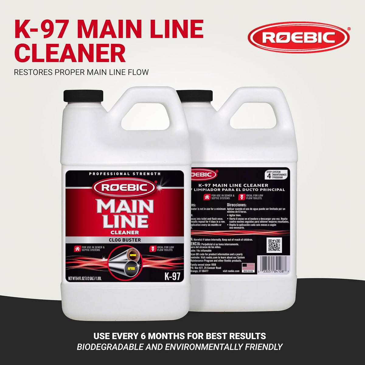 K-97 Main Line Cleaner with Bacteria & Enzymes, 32 fl oz