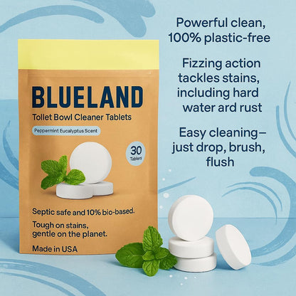 Toilet Bowl Cleaner Tablets. Peppermint Eucalyptus Scent. 30 Tablets.