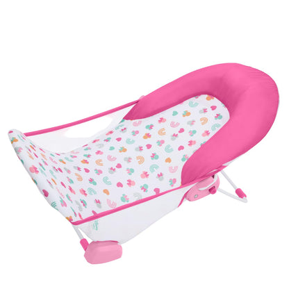 Disney Baby Minnie Mouse Foldaway 2-Position Baby Bath Seat, Adjustable Support for Sink or Bathtub, Ages 0-6 Months up to 20 Pounds, Machine-Washable Sling