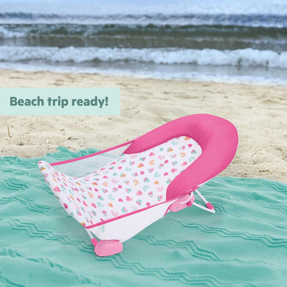 Disney Baby Minnie Mouse Foldaway 2-Position Baby Bath Seat, Adjustable Support for Sink or Bathtub, Ages 0-6 Months up to 20 Pounds, Machine-Washable Sling