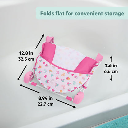 Disney Baby Minnie Mouse Foldaway 2-Position Baby Bath Seat, Adjustable Support for Sink or Bathtub, Ages 0-6 Months up to 20 Pounds, Machine-Washable Sling