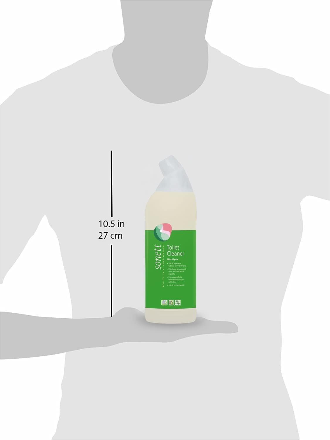 Sonett Organic Toilet Cleaner Mint-Myrtle,(25fl Oz/ 750ml) Effectively removes dirt, urine and hard water deposits.Pure essential oils from certified organic cultivation.