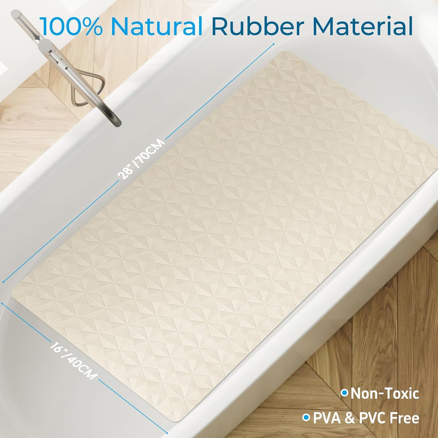 Non Slip Bathtub Mat for Bath Tub Shower - 241 Vacuum Suction Cups