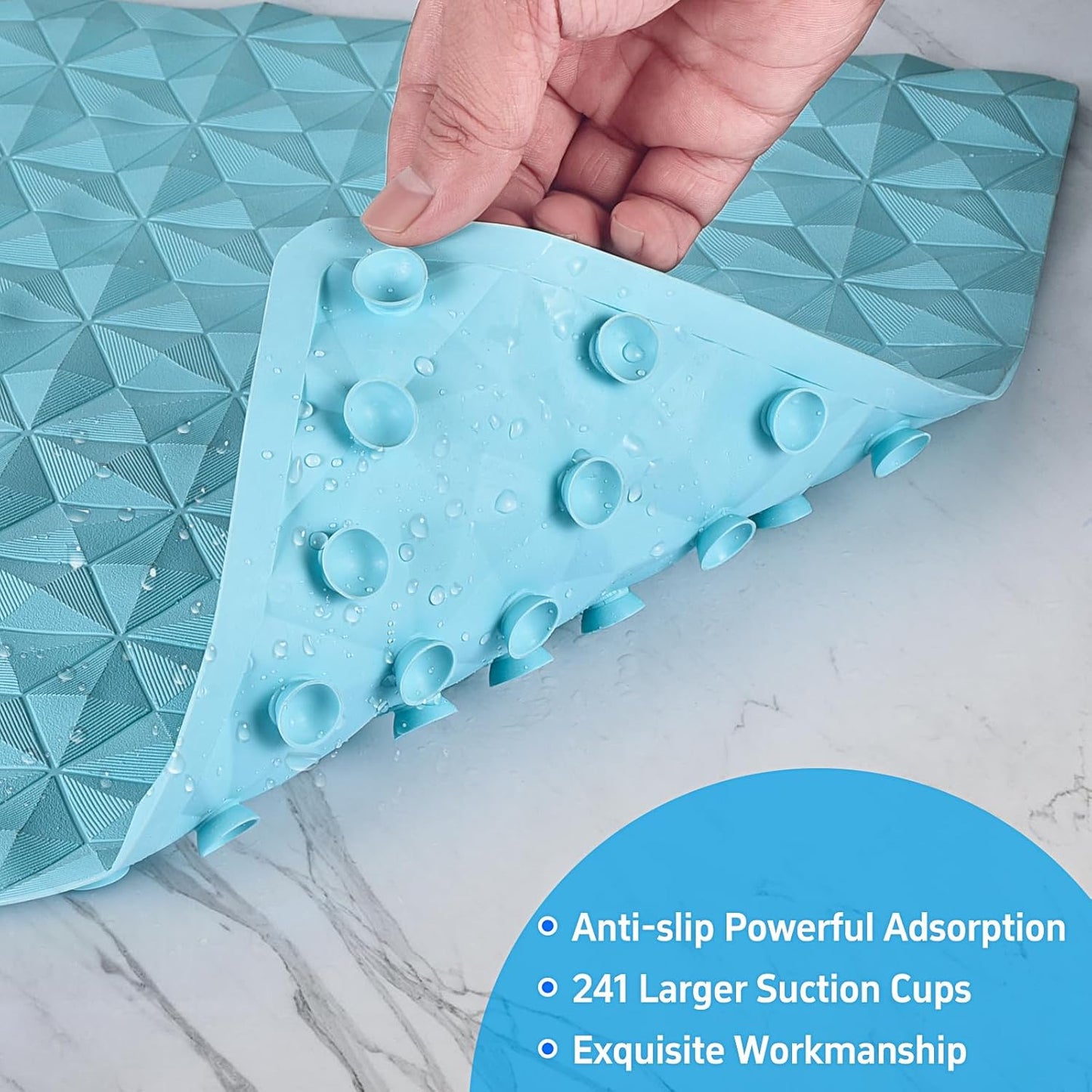 Non Slip Bathtub Mat for Bath Tub Shower - 241 Vacuum Suction Cups