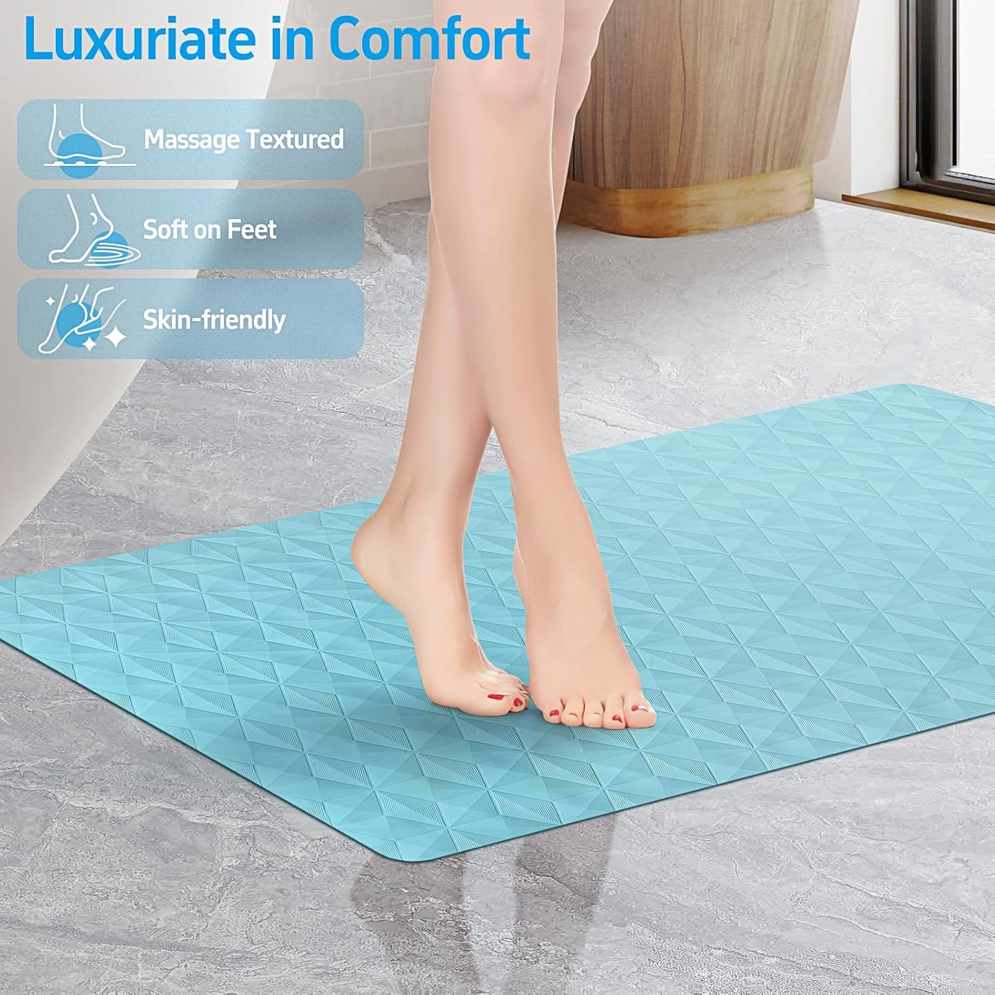 Non Slip Bathtub Mat for Bath Tub Shower - 241 Vacuum Suction Cups