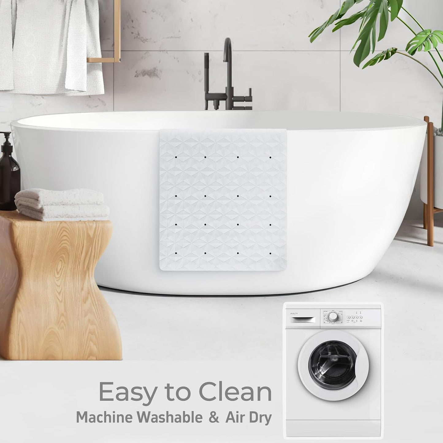 Non Slip Bathtub Mat for Bath Tub Shower - 241 Vacuum Suction Cups