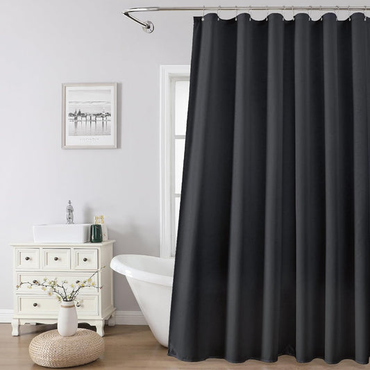 1 Pack Water-Repellent Fabric Shower Curtain Liner, 72x72 White