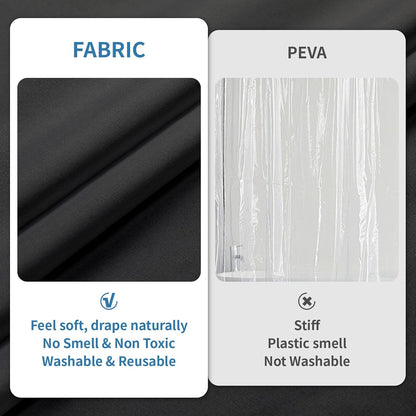 1 Pack Water-Repellent Fabric Shower Curtain Liner, 72x72 White