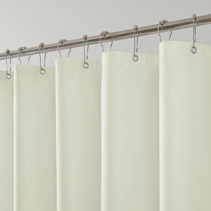 1 Pack Water-Repellent Fabric Shower Curtain Liner, 72x72 White