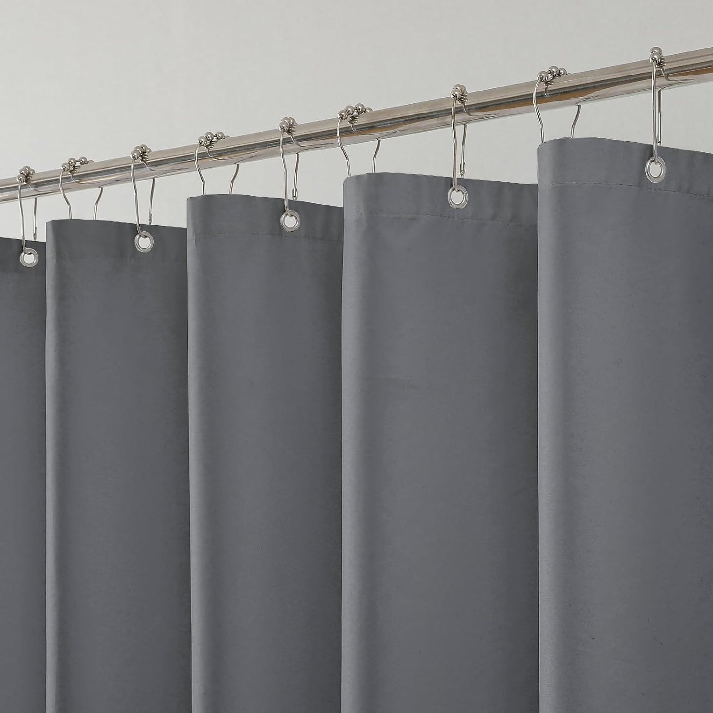 1 Pack Water-Repellent Fabric Shower Curtain Liner, 72x72 White