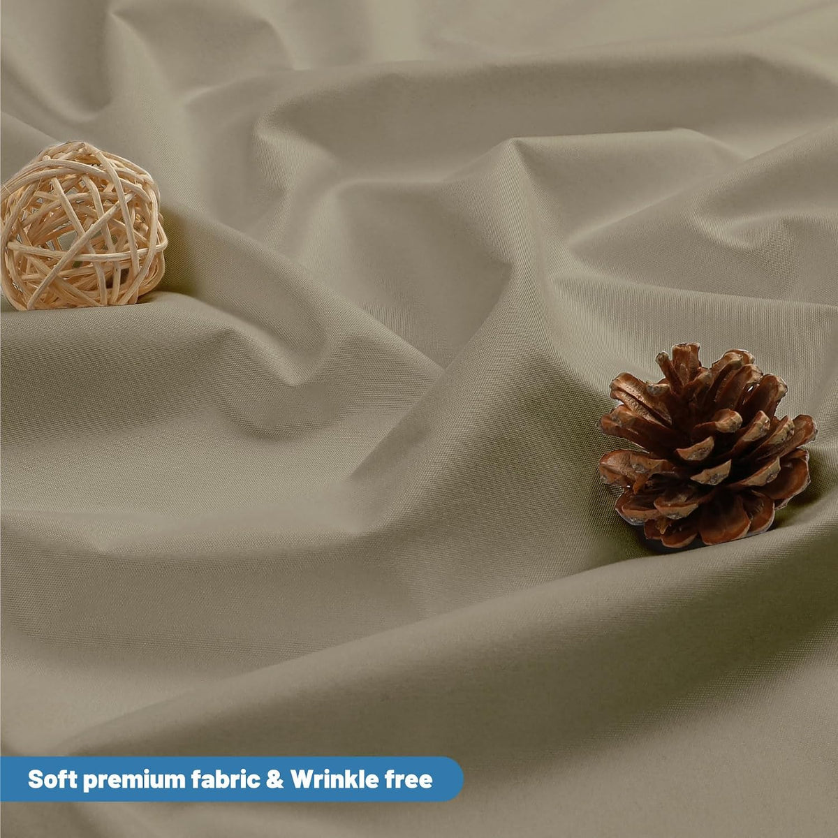 1 Pack Water-Repellent Fabric Shower Curtain Liner, 72x72 White