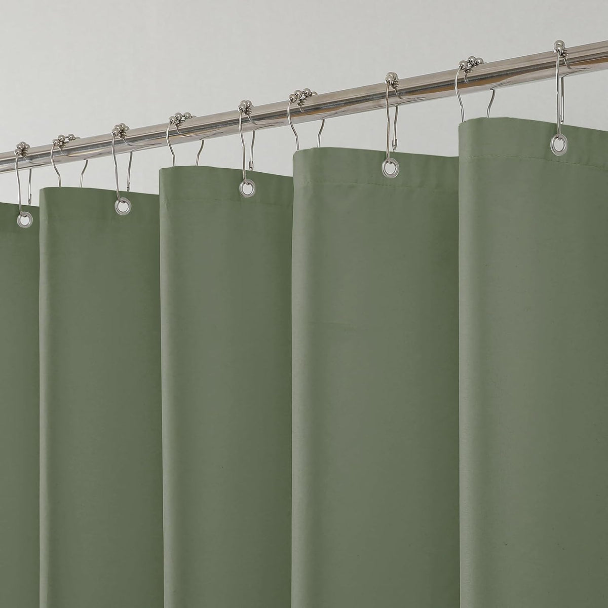 1 Pack Water-Repellent Fabric Shower Curtain Liner, 72x72 White