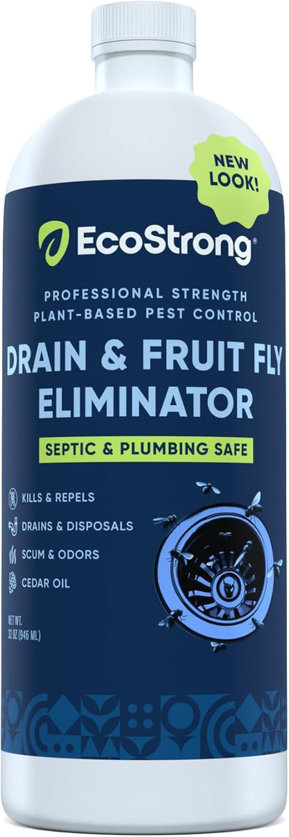 Fruit Fly Drain Treatment | Drain Fly Eliminator | Eliminates Gnats, Sewer Flies and More - Works in All Drains - 32 Fl Oz