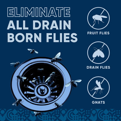 Fruit Fly Drain Treatment | Drain Fly Eliminator | Eliminates Gnats, Sewer Flies and More - Works in All Drains - 32 Fl Oz
