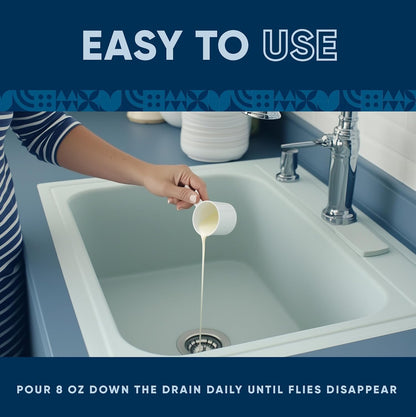 Fruit Fly Drain Treatment | Drain Fly Eliminator | Eliminates Gnats, Sewer Flies and More - Works in All Drains - 32 Fl Oz