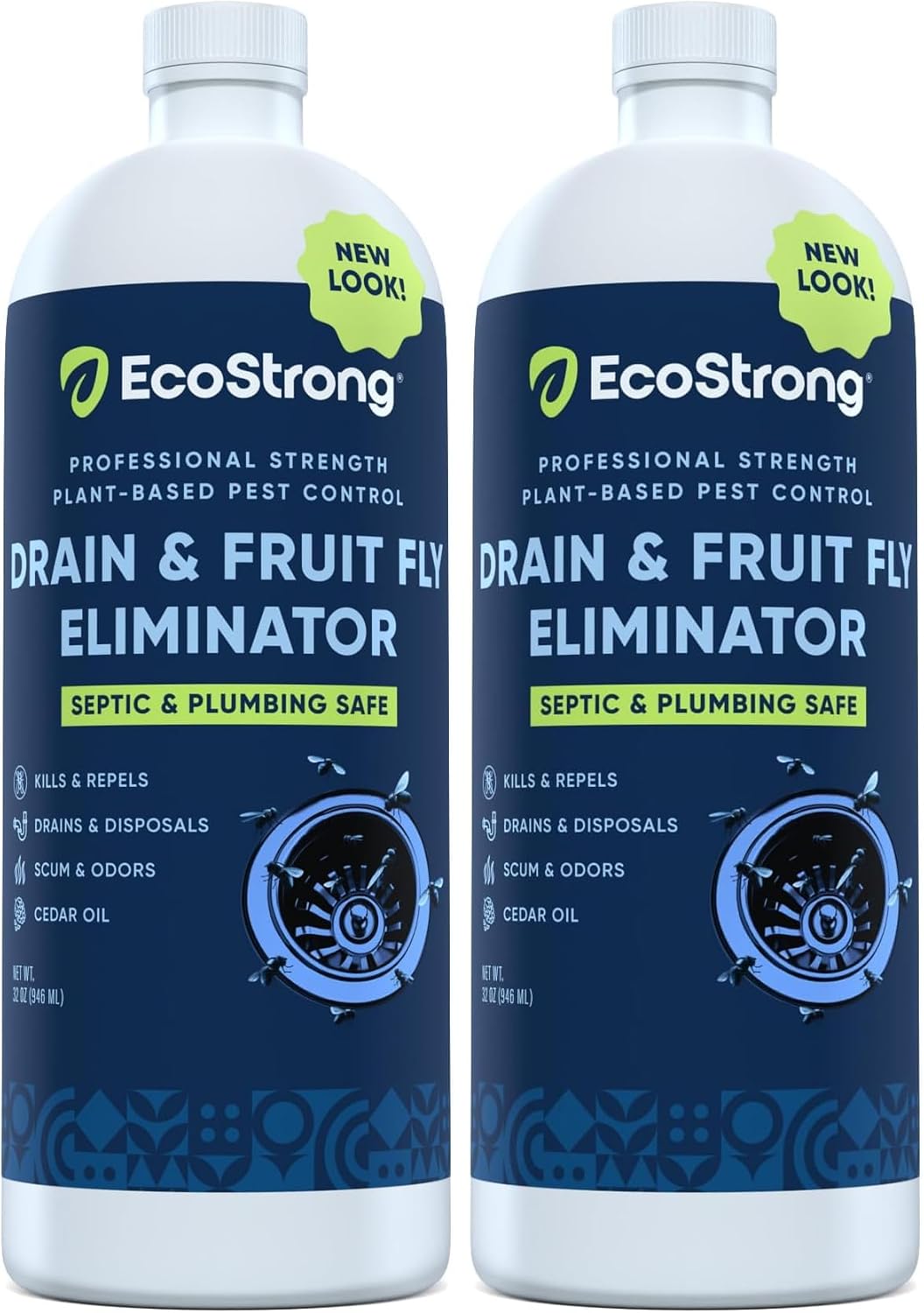 Fruit Fly Drain Treatment | Drain Fly Eliminator | Eliminates Gnats, Sewer Flies and More - Works in All Drains - 32 Fl Oz