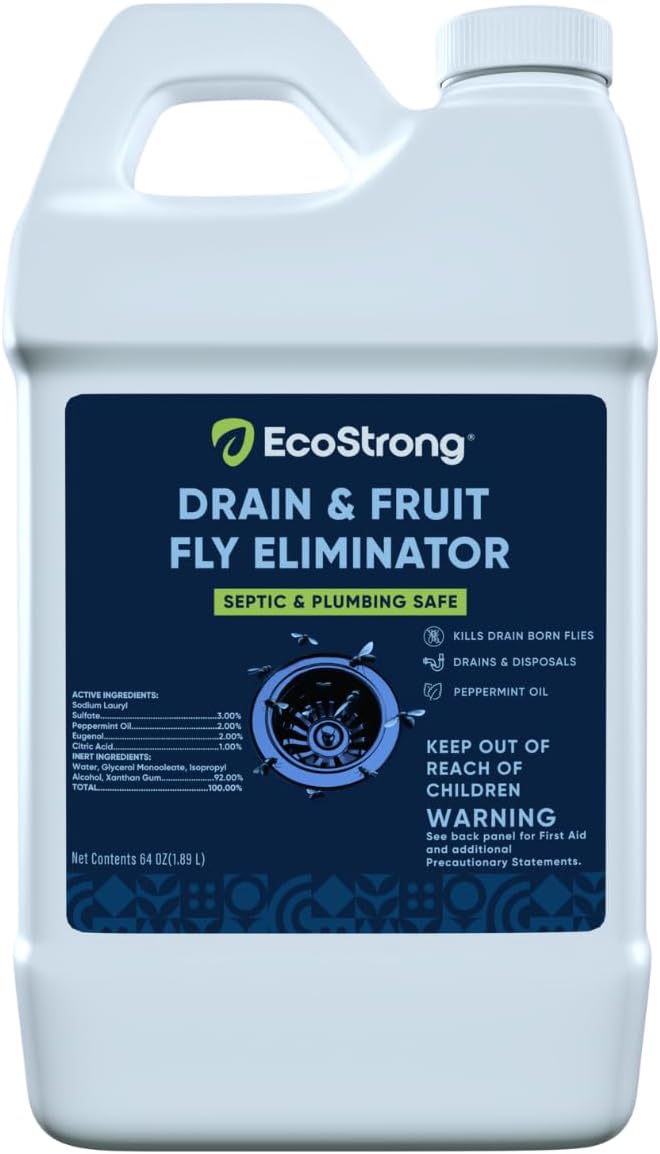 Fruit Fly Drain Treatment | Drain Fly Eliminator | Eliminates Gnats, Sewer Flies and More - Works in All Drains - 32 Fl Oz