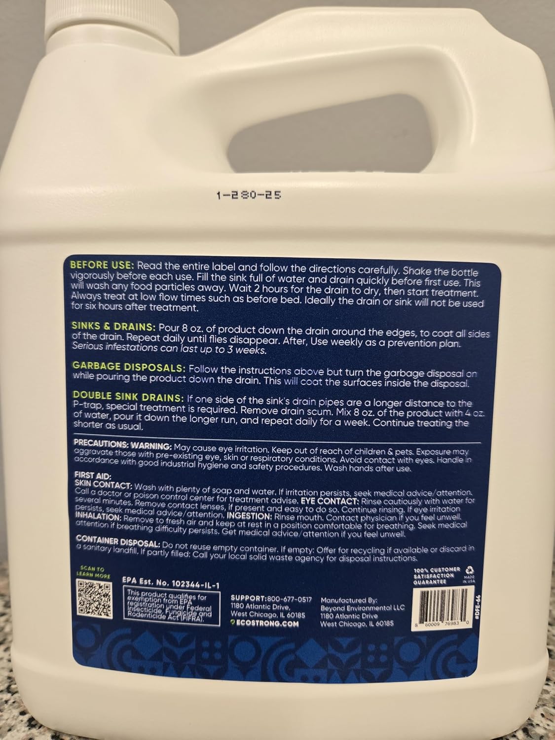 Fruit Fly Drain Treatment | Drain Fly Eliminator | Eliminates Gnats, Sewer Flies and More - Works in All Drains - 32 Fl Oz