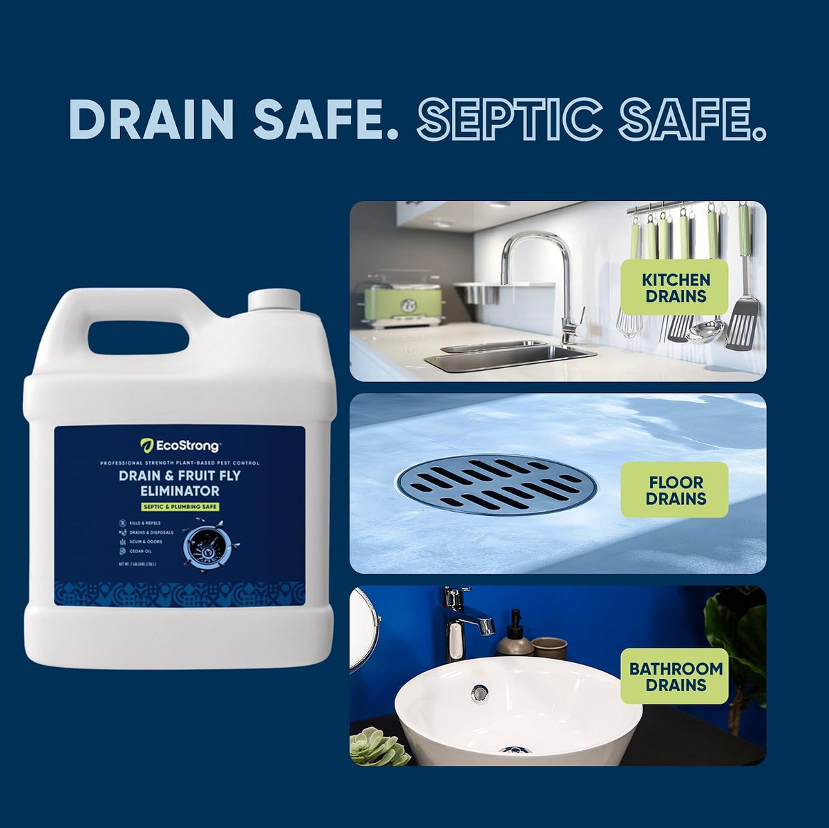 Fruit Fly Drain Treatment | Drain Fly Eliminator | Eliminates Gnats, Sewer Flies and More - Works in All Drains - 32 Fl Oz