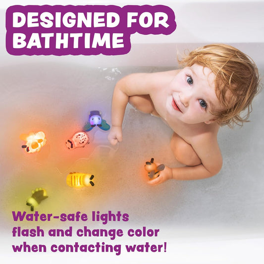 ® Ocean Rescue™ Vehicles Light Up Bath Toys, 6 Pack | Water-Activated Light Up Toys Flash & Change Color | Easy-Grip Baby & Toddler Bath Toys | Sensory Toys with Bath Lights for Kids Bath