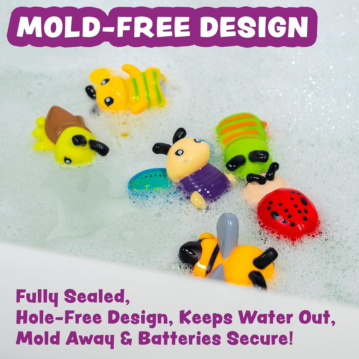 ® Ocean Rescue™ Vehicles Light Up Bath Toys, 6 Pack | Water-Activated Light Up Toys Flash & Change Color | Easy-Grip Baby & Toddler Bath Toys | Sensory Toys with Bath Lights for Kids Bath