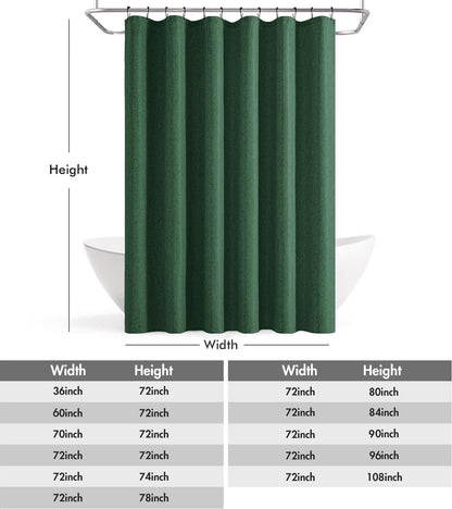 Cream Beige Linen Textured Fabric Shower Curtain Set - W72xL72