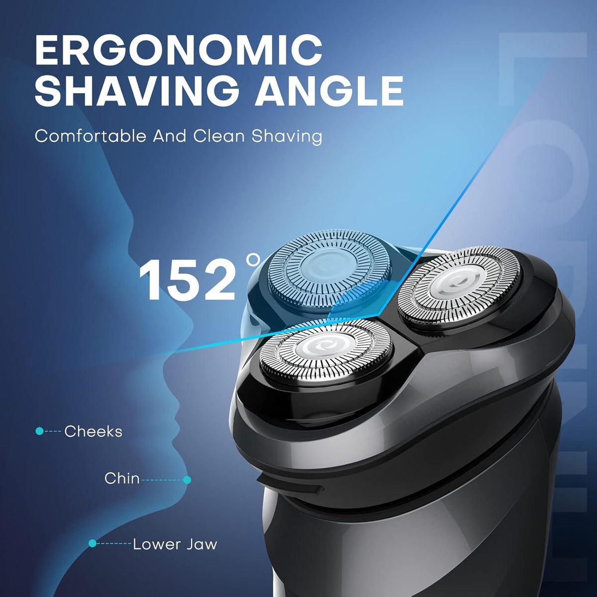 Electric Shaver for Men, 100% Washable Rotary Shaver, Men's Electric Razor | Rechargeable Waterproof, Wet & Dry Shaving with Pop-up Trimmer, 1 Hour Fast Charging, 4D Floating Head, LCD Power Indicator