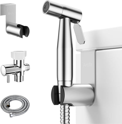 Handheld Bidet Sprayer, Bidet Attachment for Toilet, Brushed Nickel