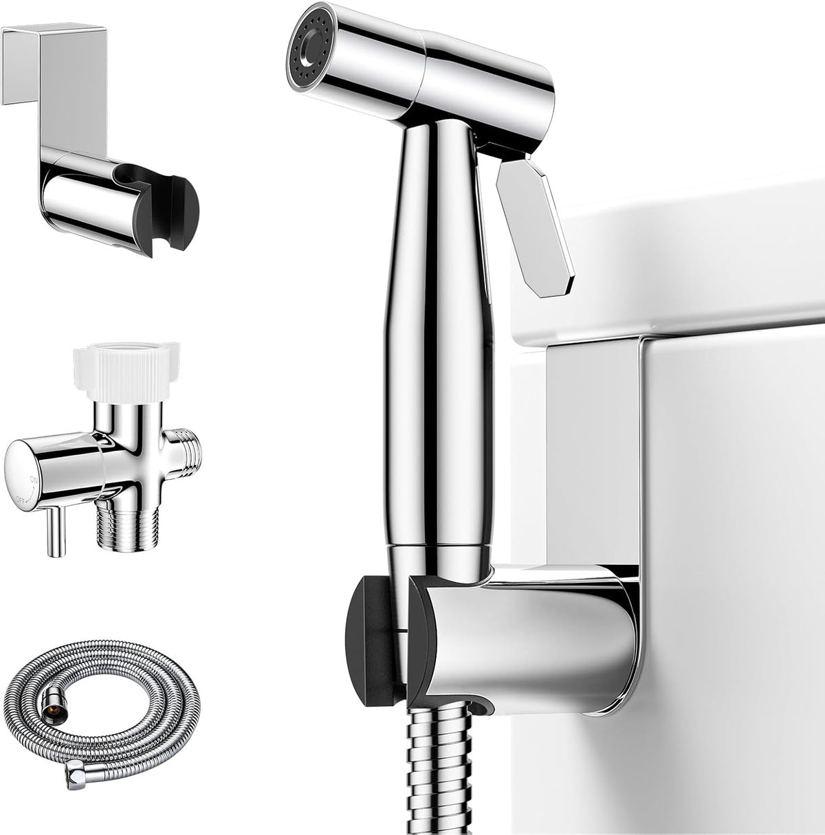 Handheld Bidet Sprayer, Bidet Attachment for Toilet, Brushed Nickel