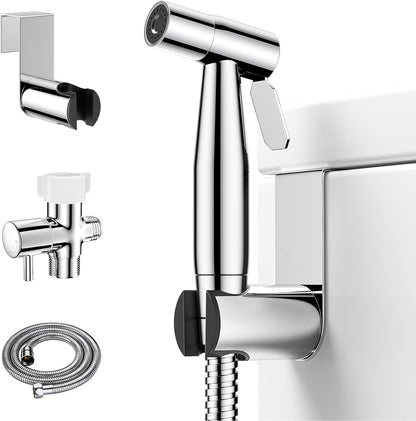 Handheld Bidet Sprayer, Bidet Attachment for Toilet, Brushed Nickel