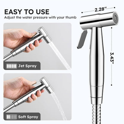 Handheld Bidet Sprayer, Bidet Attachment for Toilet, Brushed Nickel