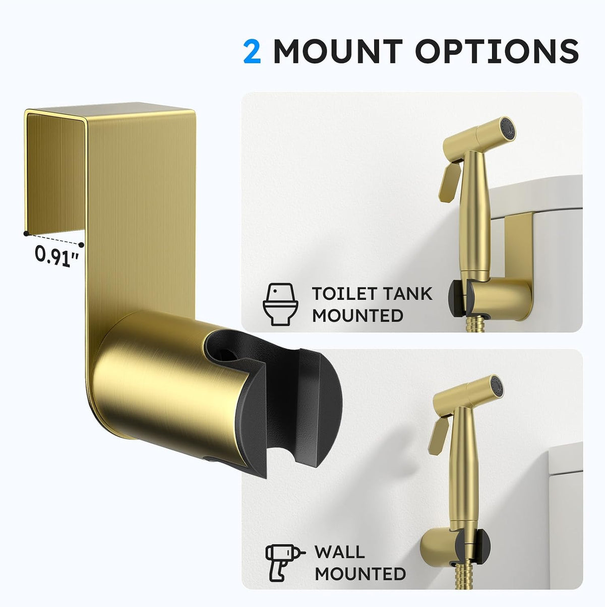 Handheld Bidet Sprayer, Bidet Attachment for Toilet, Brushed Nickel